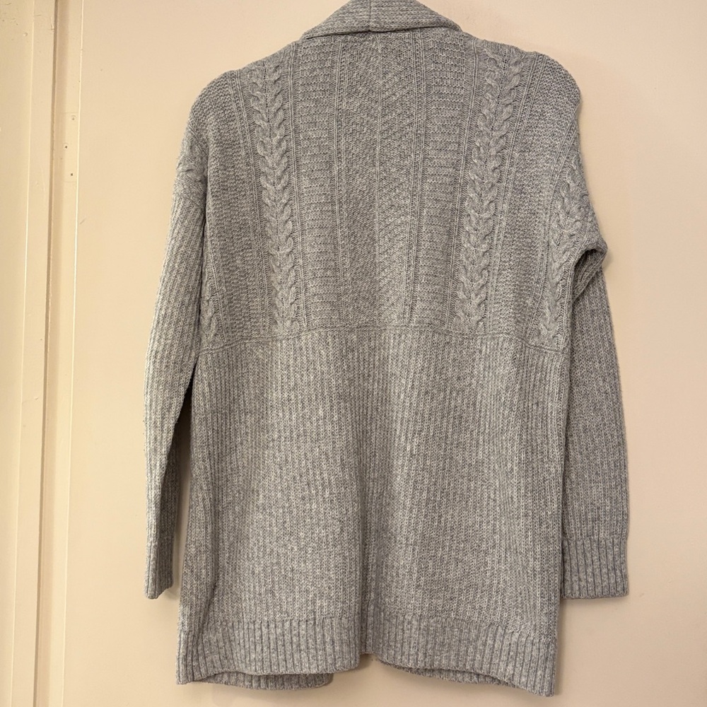 Abercrombie‎ & Fitch Women’s Light Gray Oversized Open Front Cardigan,small - Picture 4 of 6